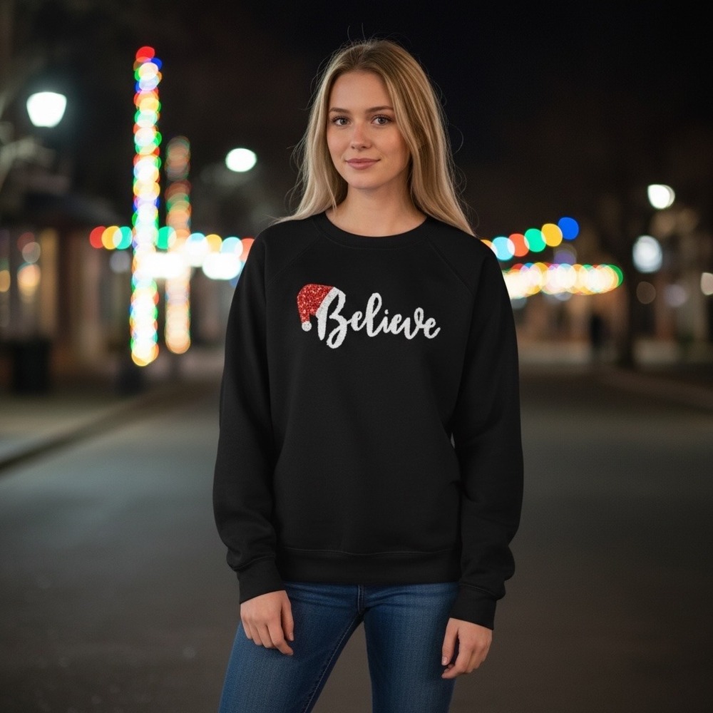 Philosophy Republic Clothing Lightweight Sweatshirt Women L Believe Graphic